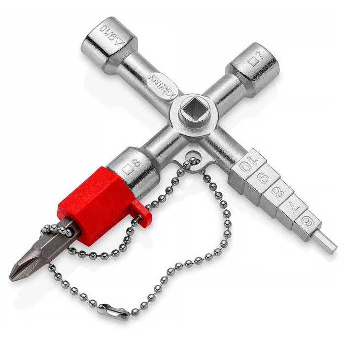 Bộ chìa khóa đa năng, chuyên dùng mở tủ điện công nghiệp KNIPEX 00 11 04 chiều dài 89mm