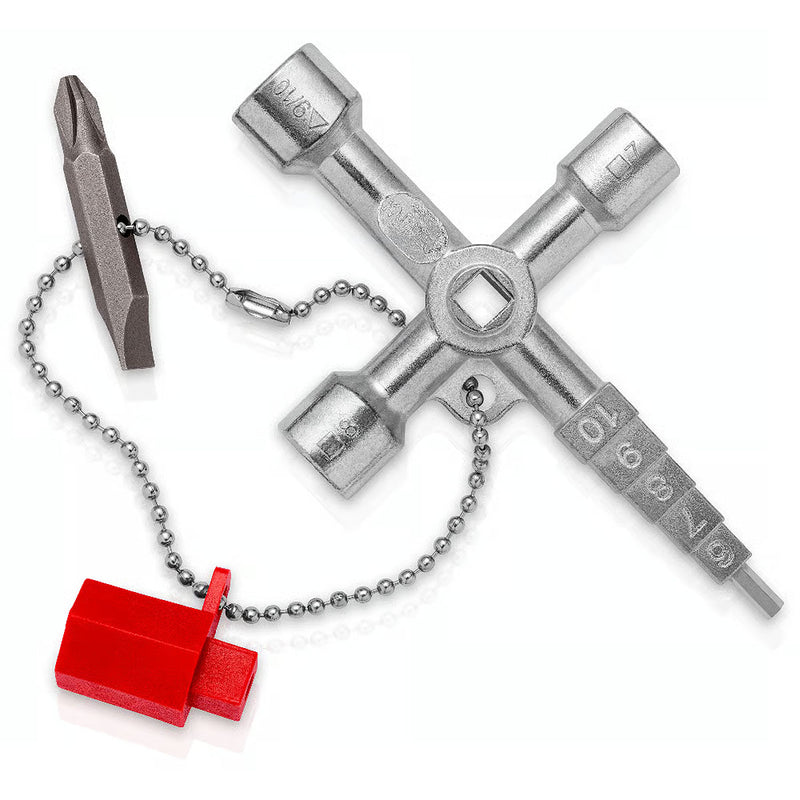 Bộ chìa khóa đa năng, chuyên dùng mở tủ điện công nghiệp KNIPEX 00 11 04 chiều dài 89mm