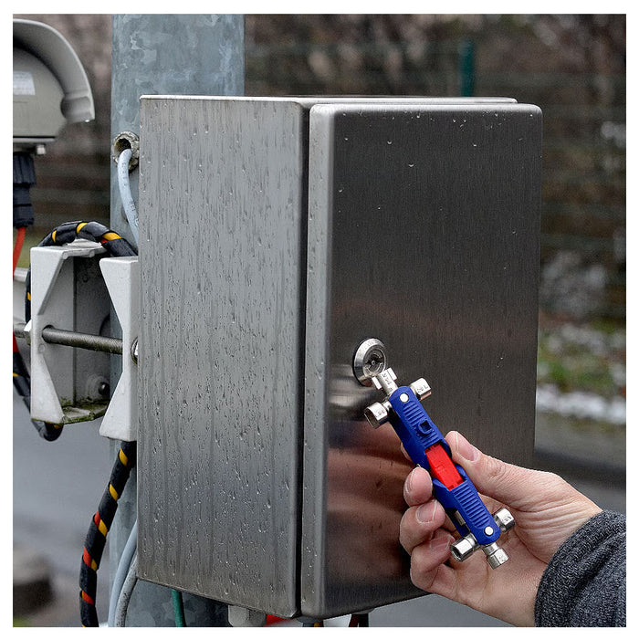 Bộ chìa khóa đa năng, chuyên dùng mở tủ điện công nghiệp KNIPEX 00 11 06 V04 chiều dài 161mm