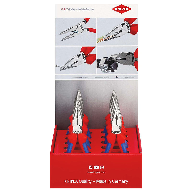 Bộ 10 kìm mũi nhọn đa năng 08 22 145, kèm giá trưng bày bằng bìa cứng KNIPEX 00 18 01 V01