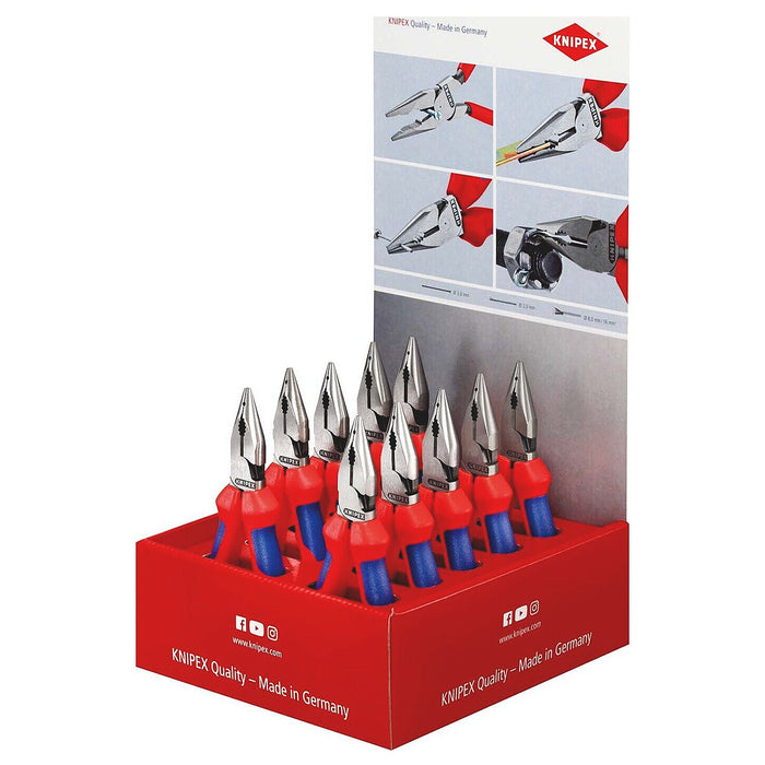 Bộ 10 kìm mũi nhọn đa năng 08 22 145, kèm giá trưng bày bằng bìa cứng KNIPEX 00 18 01 V01