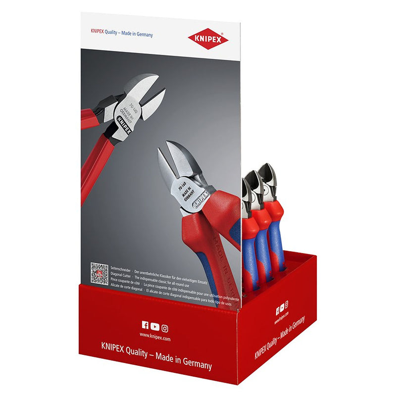 Bộ 10 kìm cắt 70 02 160, kèm giá trưng bày bằng bìa cứng KNIPEX 00 18 01 V06