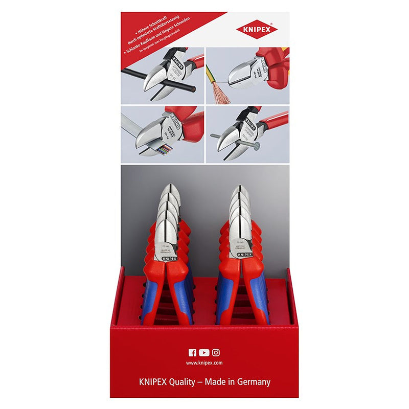 Bộ 10 kìm cắt 70 02 160, kèm giá trưng bày bằng bìa cứng KNIPEX 00 18 01 V06