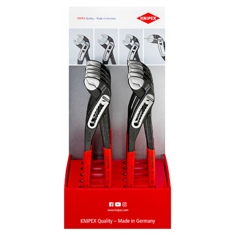 Bộ 10 kìm mỏ quạ dòng Alligator 88 01 250, kèm giá trưng bày bằng bìa cứng KNIPEX 00 18 01 V12