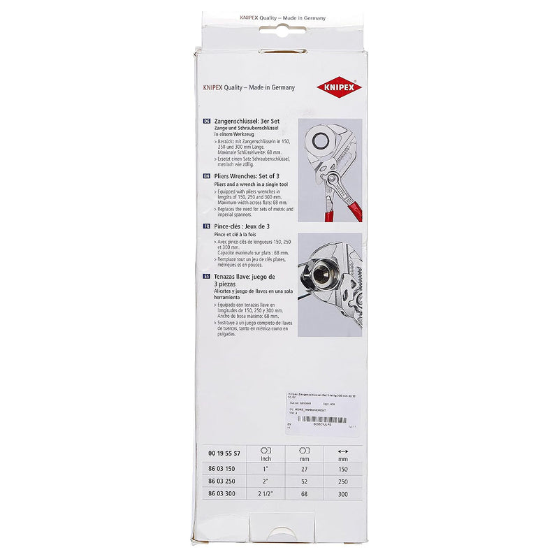 Bộ kìm mỏ quạ 3 chi tiết KNIPEX 00 19 55 S7