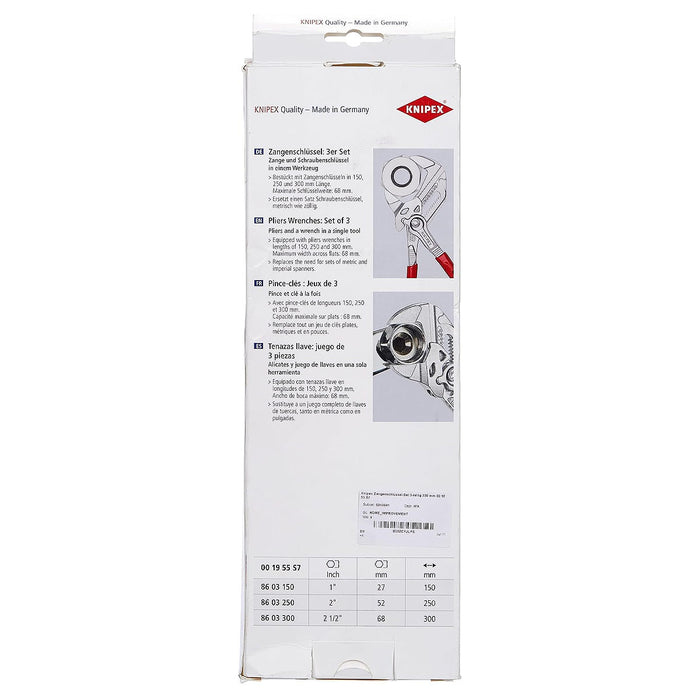 Bộ kìm mỏ quạ 3 chi tiết KNIPEX 00 19 55 S7