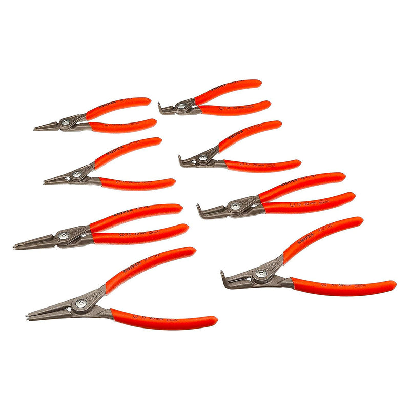 Bộ kìm mở phe, đầu mũi siêu mảnh 8 chi tiết KNIPEX 00 19 58 V02 khả năng mở phe từ Ø12mm - Ø60mm