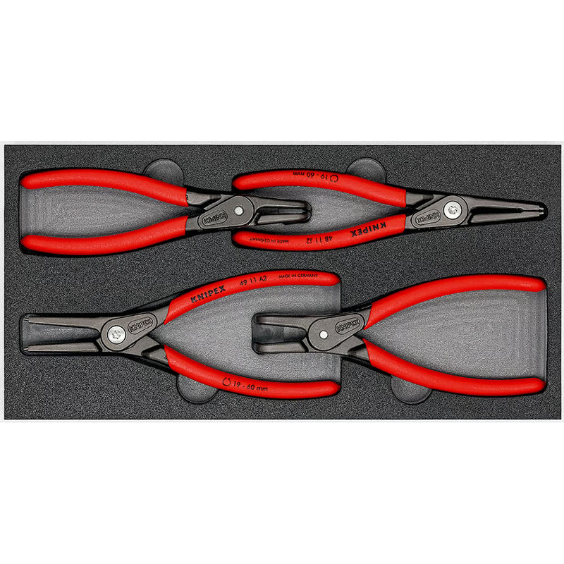 Bộ kìm mở phe, đầu mũi siêu mảnh 4 chi tiết KNIPEX 00 20 01 V09 khả năng mở phe từ Ø19mm - Ø60mm