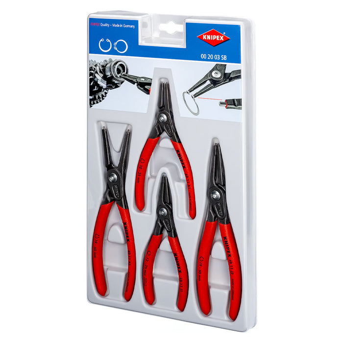 Bộ kìm mở phe, đầu mũi siêu mảnh 4 chi tiết KNIPEX 00 20 03 SB khả năng mở phe từ Ø12mm - Ø60mm