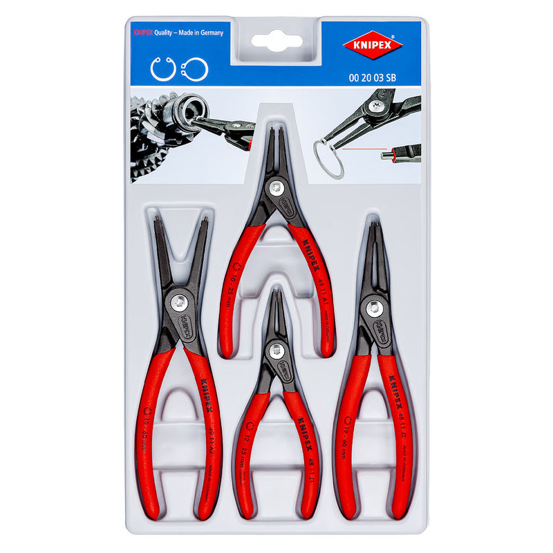 Bộ kìm mở phe, đầu mũi siêu mảnh 4 chi tiết KNIPEX 00 20 03 SB khả năng mở phe từ Ø12mm - Ø60mm