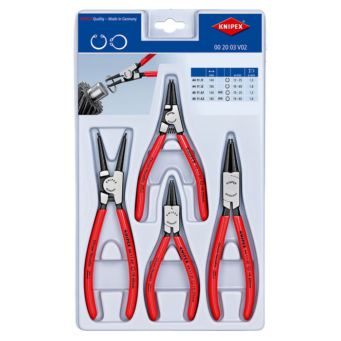 Bộ kìm mở phe 4 chi tiết KNIPEX 00 20 03 V02 khả năng mở phe từ Ø12mm - Ø60mm
