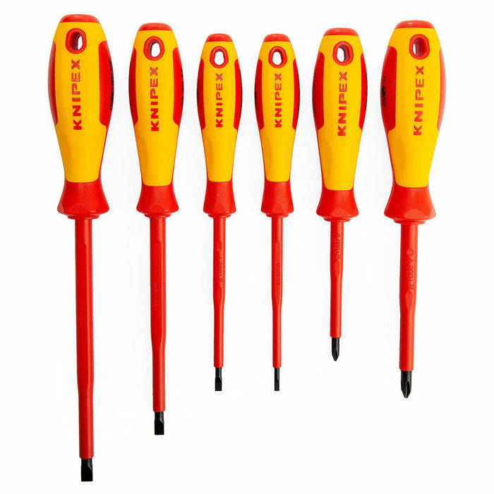 Bộ tua vít kết hợp đầu bake và đầu dẹp, 6 chi tiết KNIPEX 00 20 12 V01 cách điện 1000V
