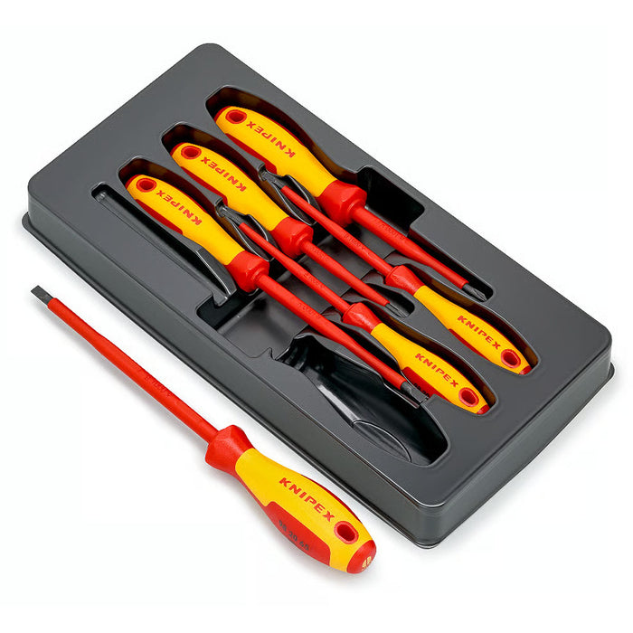 Bộ tua vít kết hợp đầu bake và đầu dẹp, 6 chi tiết KNIPEX 00 20 12 V01 cách điện 1000V