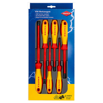 Bộ tua vít kết hợp đầu bake và đầu dẹp, 6 chi tiết KNIPEX 00 20 12 V01 cách điện 1000V