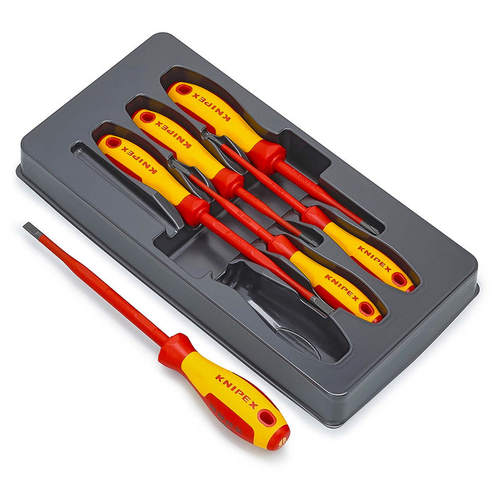 Bộ tua vít kết hợp đầu bake và đầu dẹp, dáng Slim, 6 chi tiết KNIPEX 00 20 12 V02 cách điện 1000V