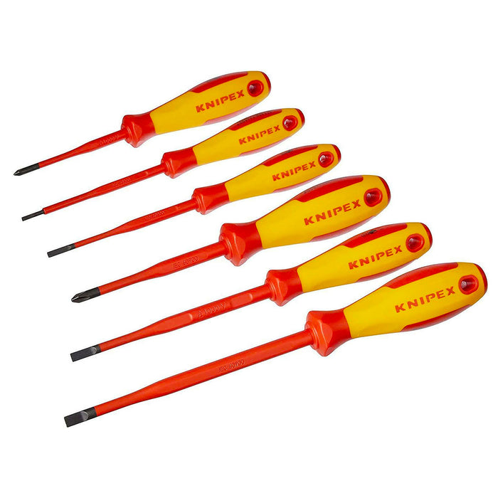 Bộ tua vít kết hợp đầu bake và đầu dẹp, dáng Slim, 6 chi tiết KNIPEX 00 20 12 V02 cách điện 1000V