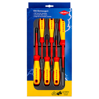 Bộ tua vít kết hợp Plus/Minus Phillips, Pozidriv 6 chi tiết KNIPEX 00 20 12 V05 cách điện 1000V