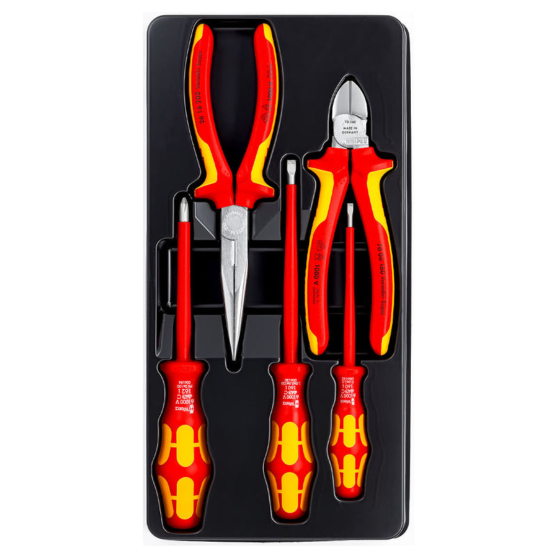 Bộ kìm và tua vít cách điện 1000V 5 chi tiết KNIPEX 00 20 13