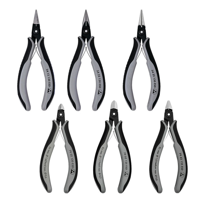 Bộ kìm chống tĩnh điện chuyên dùng cho linh kiện điện tử 6 chi tiết KNIPEX 00 20 16 P ESD