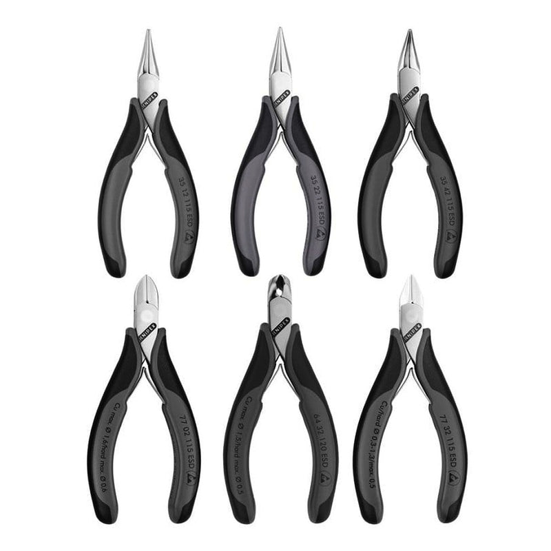 Bộ kìm chống tĩnh điện chuyên dùng cho linh kiện điện tử 6 chi tiết KNIPEX 00 20 17