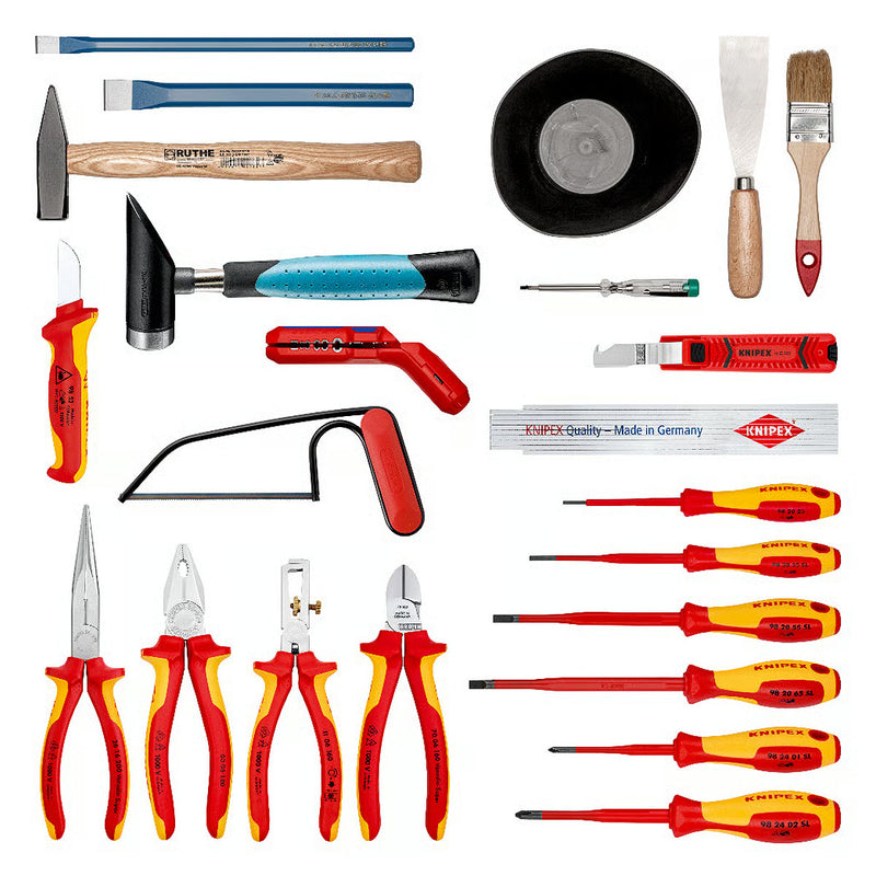 Bộ dụng cụ chuyên dùng cho thi công, bảo trì thiết bị điện 23 chi tiết KNIPEX 00 21 02 EL