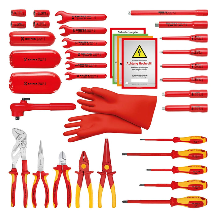 Bộ dụng cụ cách điện 1000V 34 chi tiết KNIEPX 00 21 05 EV