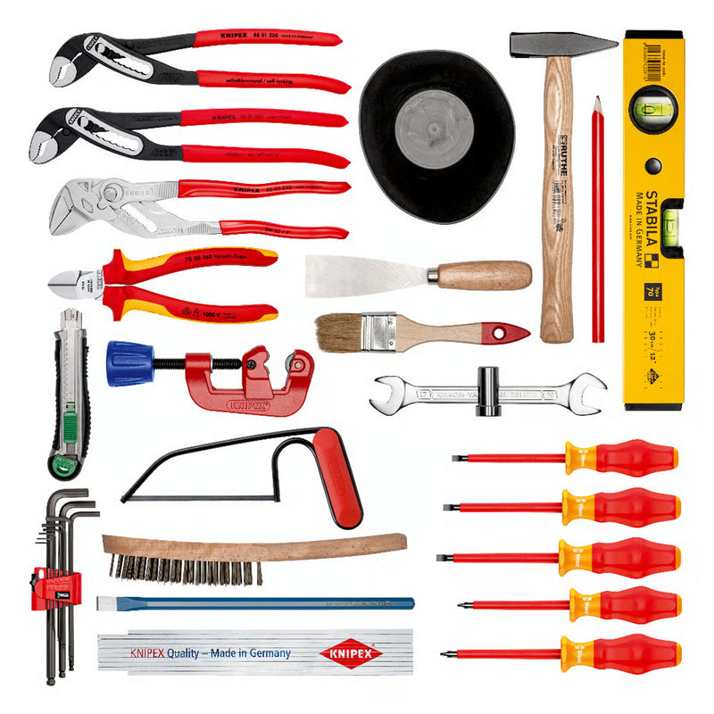Bộ dụng cụ chuyên dùng cho thợ thi công đường ống nước 31 chi tiết KNIPEX 00 21 06 HK S