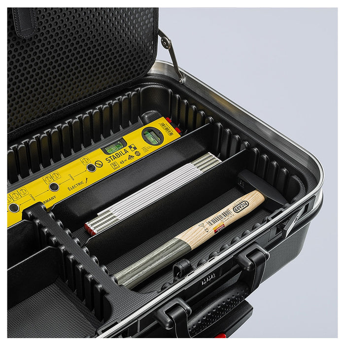 Vali chứa dụng cụ có tay nắm kéo BIG Basic Move KNIPEX 00 21 06 LE chất liệu nhựa ABS, khung viền nhôm