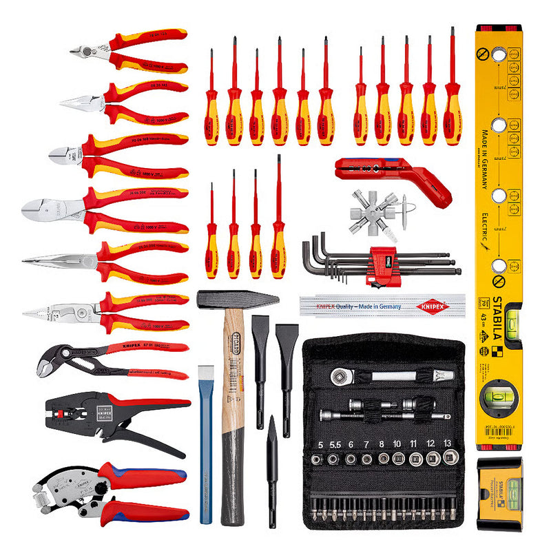 Bộ dụng cụ chuyên dùng cho thi công, bảo trì thiết bị điện 68 chi tiết KNIPEX 00 21 06 cách điện 1000V