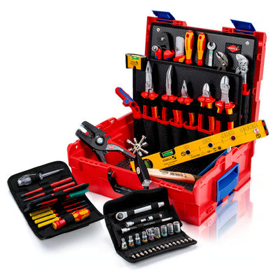 Bộ dụng cụ chuyên dùng cho thi công, bảo trì thiết bị điện 63 chi tiết KNIPEX 00 21 19 LB E
