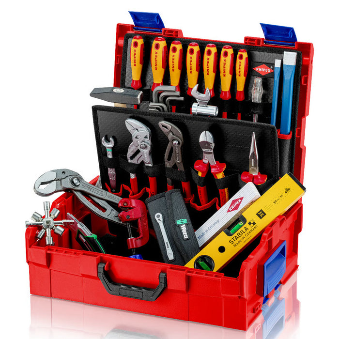 Bộ dụng cụ chuyên dùng cho thợ thi công đường ống nước 52 chi tiết KNIPEX 00 21 19 LB S