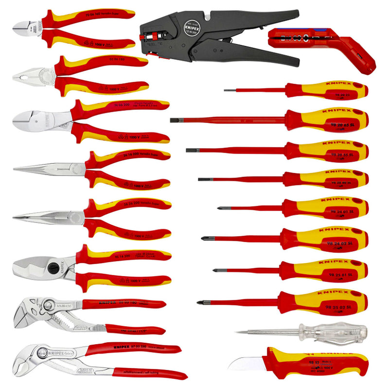 Bộ dụng cụ chuyên dùng cho thi công, bảo trì thiết bị điện 20 chi tiết KNIPEX 00 21 20