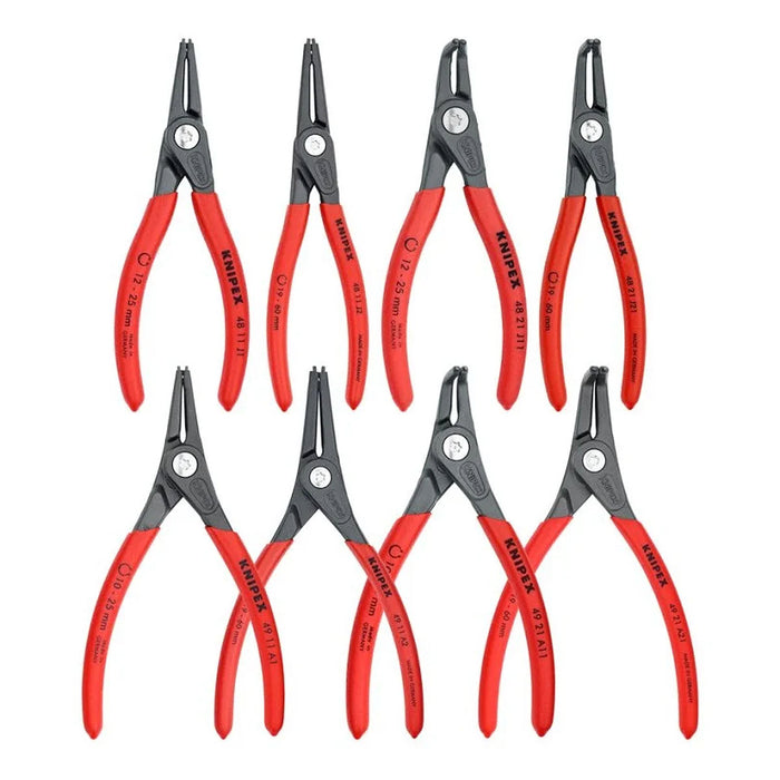 Bộ kìm mở phe, đầu mũi siêu mảnh 8 chi tiết KNIPEX 00 21 25 khả năng mở phe từ Ø12mm - Ø25mm