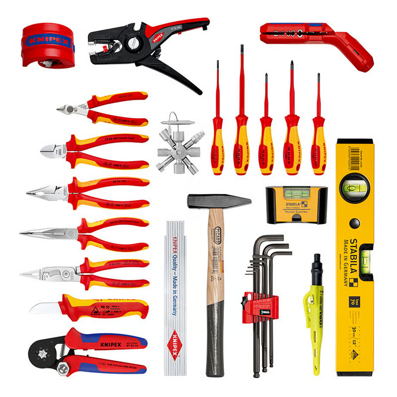 Bộ dụng cụ chuyên dùng cho thi công, bảo trì thiết bị điện 22 chi tiết KNIPEX 00 21 33 E