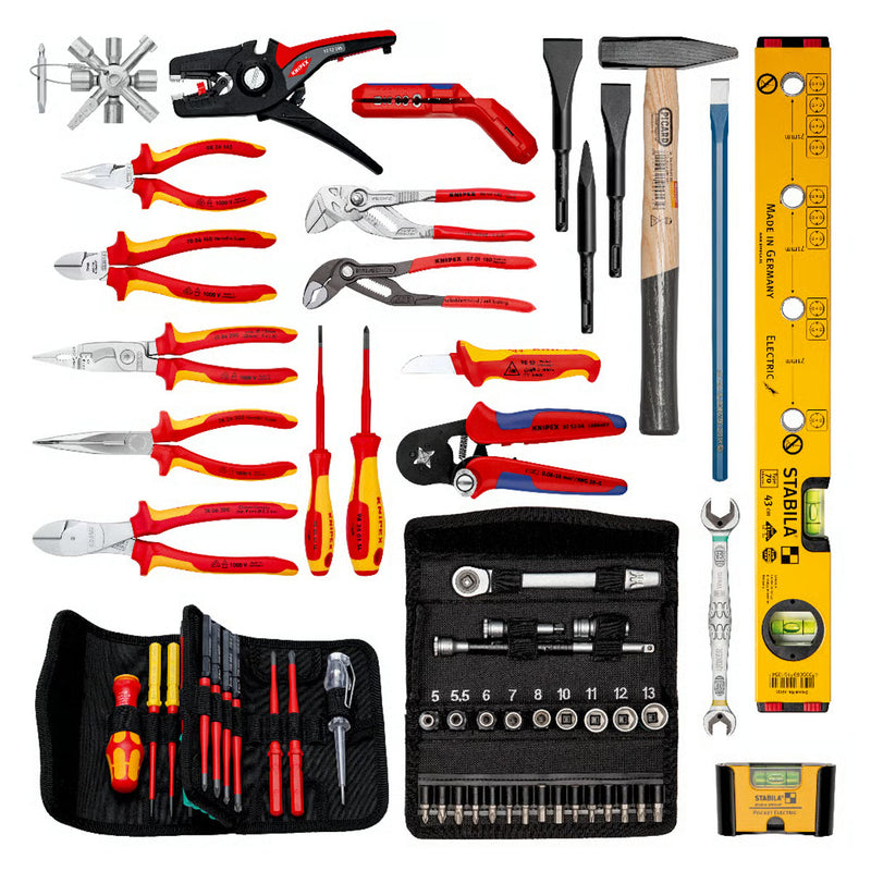 Bộ dụng cụ chuyên dùng cho thi công, bảo trì thiết bị điện 63 chi tiết KNIPEX 00 21 37