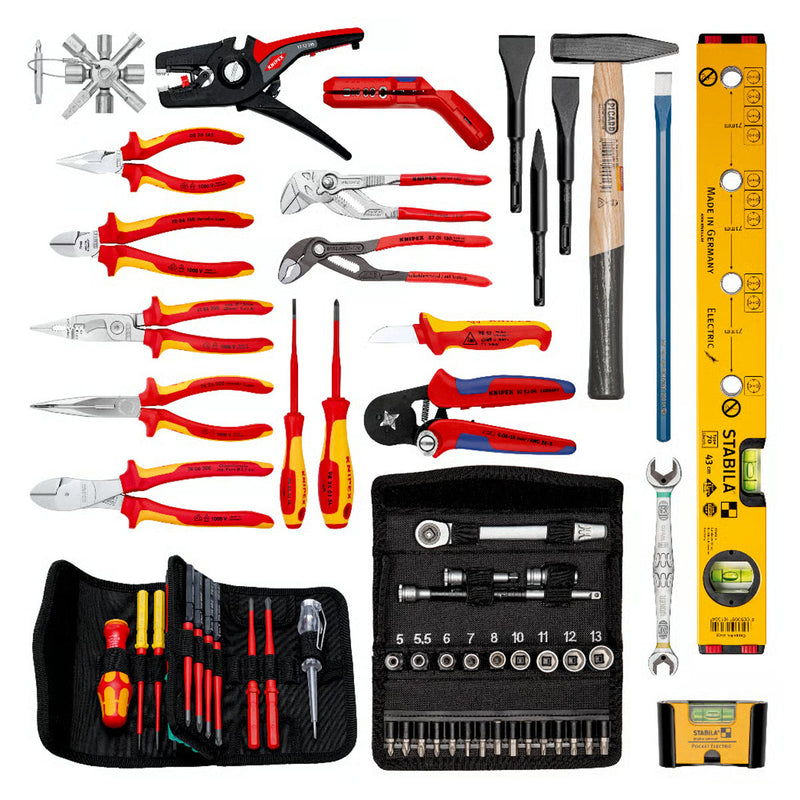 Bộ dụng cụ chuyên dùng cho thi công, bảo trì thiết bị điện 63 chi tiết KNIPEX 00 21 41