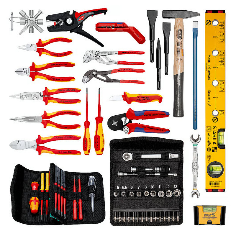 Bộ dụng cụ chuyên dùng cho thi công, bảo trì thiết bị điện 63 chi tiết KNIPEX 00 21 42