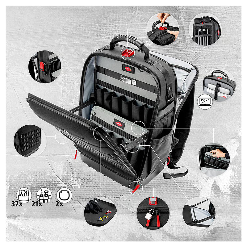 Ba lô đựng dụng cụ Modular X18 KNIPEX 00 21 50 LE dung tích 18 Lít