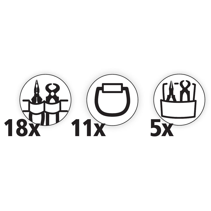 Túi chứa dụng cụ, chuyên dùng cho làm việc trên cao KNIPEX chiều cao túi từ 300mm - 470mm, chất liệu vải Polyester 1680D