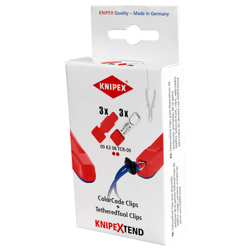 Hộp 6 miếng TetheredTool Clips và ColorCode Clips kết hợp KNIPEX 00 63 06 TCR dùng cho dụng cụ có KNIPEXtend