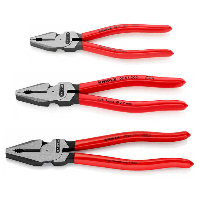 Kìm bằng trợ lực KNIPEX chiều dài từ 180mm - 225mm, mạ đen nhám tay cầm bọc nhựa bóng kháng dầu mở