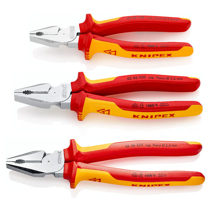 Kìm bằng trợ lực KNIPEX cách điện 1000V, chiều dài từ 180mm - 225mm, mạ chrome