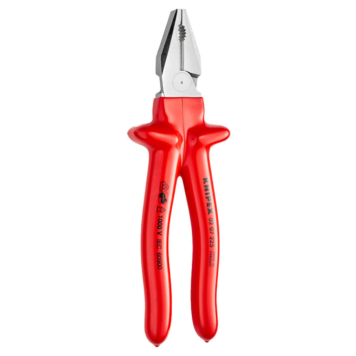 Kìm bằng trợ lực KNIPEX cách điện 1000V, chiều dài từ 200mm - 225mm, mạ chrome tay cầm bọc nhựa bóng kháng dầu mỡ