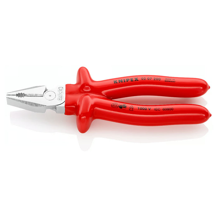 Kìm bằng trợ lực KNIPEX cách điện 1000V, chiều dài từ 200mm - 225mm, mạ chrome tay cầm bọc nhựa bóng kháng dầu mỡ