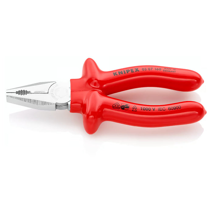 Kìm bằng KNIPEX cách điện 1000V, chiều dài từ 160mm - 250mm, mạ chrome tay cầm bọc nhựa bóng kháng dầu mỡ