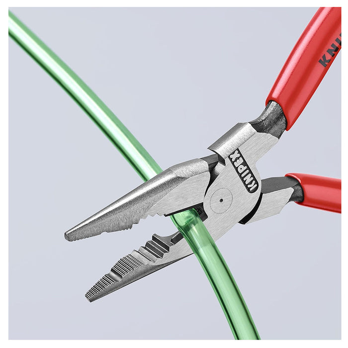 Kìm mũi nhọn đa năng KNIPEX chiều dài từ 145mm - 185mm, mạ nhám đen tay cầm bọc nhựa bóng kháng dầu mỡ