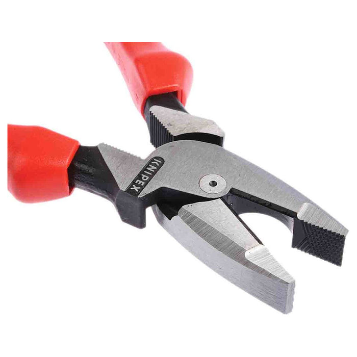 Kìm bằng trợ lực KNIPEX 09 01 240 chuyên dùng cho thợ điện, chiều dài 240mm, mạ đen nhám tay cầm bọc nhựa bóng kháng dầu mỡ