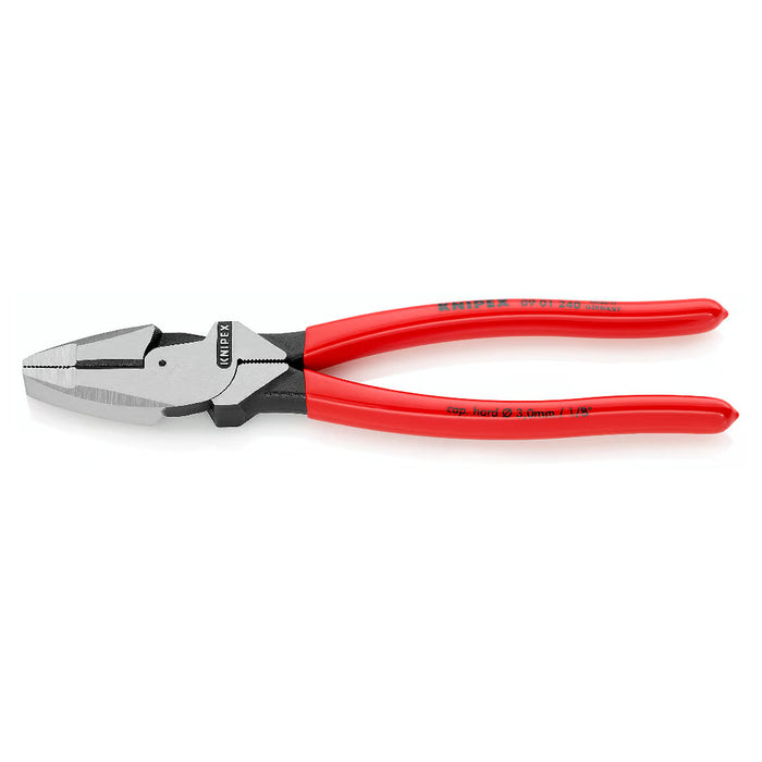 Kìm bằng trợ lực KNIPEX 09 01 240 chuyên dùng cho thợ điện, chiều dài 240mm, mạ đen nhám tay cầm bọc nhựa bóng kháng dầu mỡ