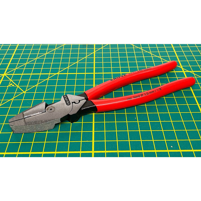 Kìm bằng trợ lực, có ngàm bấm cose phổ thông KNIPEX 09 11 240 chuyên dùng cho thợ điện, chiều dài 240mm, mạ đen nhám tay cầm bọc nhựa kháng dầu mỡ