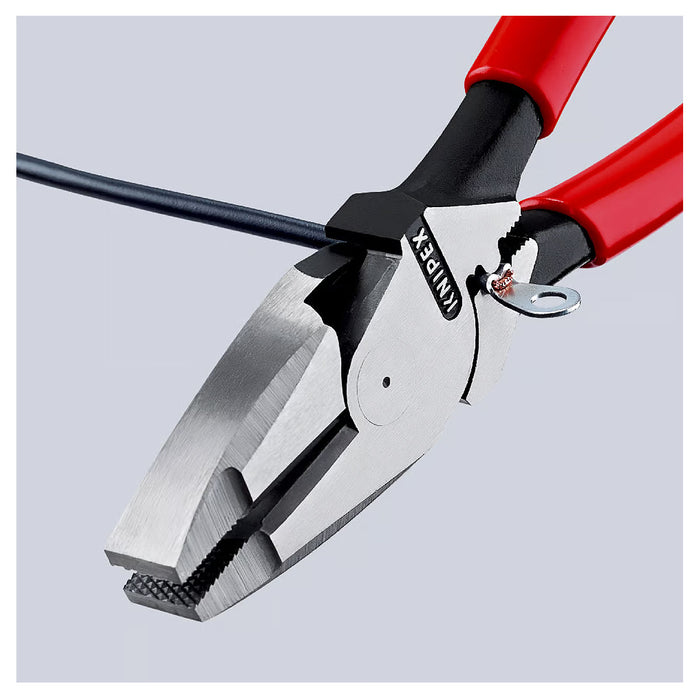 Kìm bằng trợ lực, có ngàm bấm cose phổ thông KNIPEX 09 11 240 chuyên dùng cho thợ điện, chiều dài 240mm, mạ đen nhám tay cầm bọc nhựa kháng dầu mỡ